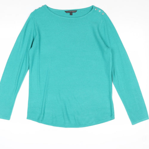 Bonmarché Womens Green Round Neck Acrylic Pullover Jumper Size 12