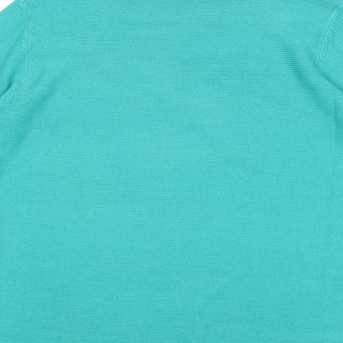 Bonmarché Womens Green Round Neck Acrylic Pullover Jumper Size 12