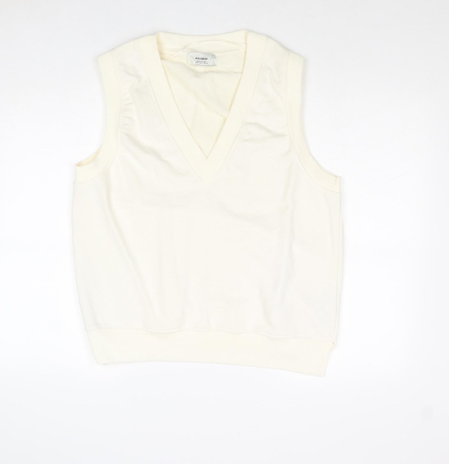 Pull&Bear Womens Ivory Cotton Pullover Sweatshirt Size M Pullover