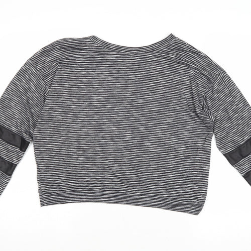 Miss Selfridge Womens Grey Round Neck Polyester Pullover Jumper Size 10