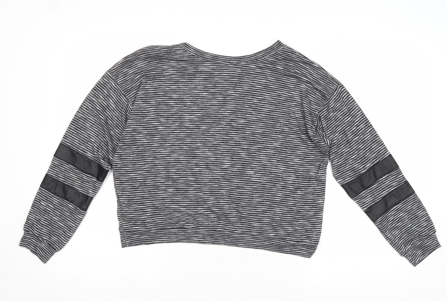 Miss Selfridge Womens Grey Round Neck Polyester Pullover Jumper Size 10