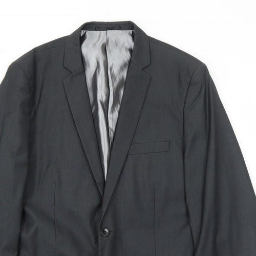 Goodsouls Mens Grey Polyester Jacket Suit Jacket Size 42 Regular