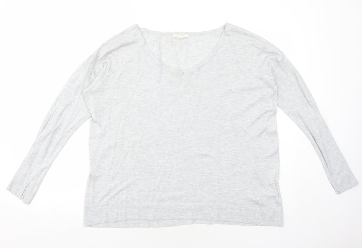 H&M Womens Grey Round Neck Viscose Pullover Jumper Size M