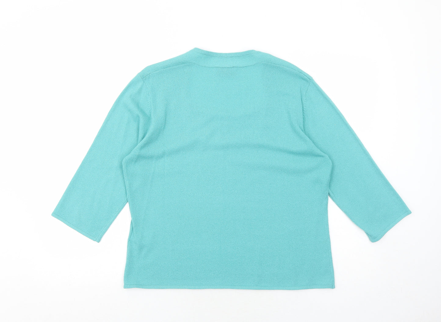 Alex & Co. Womens Blue Round Neck Acrylic Pullover Jumper Size 16