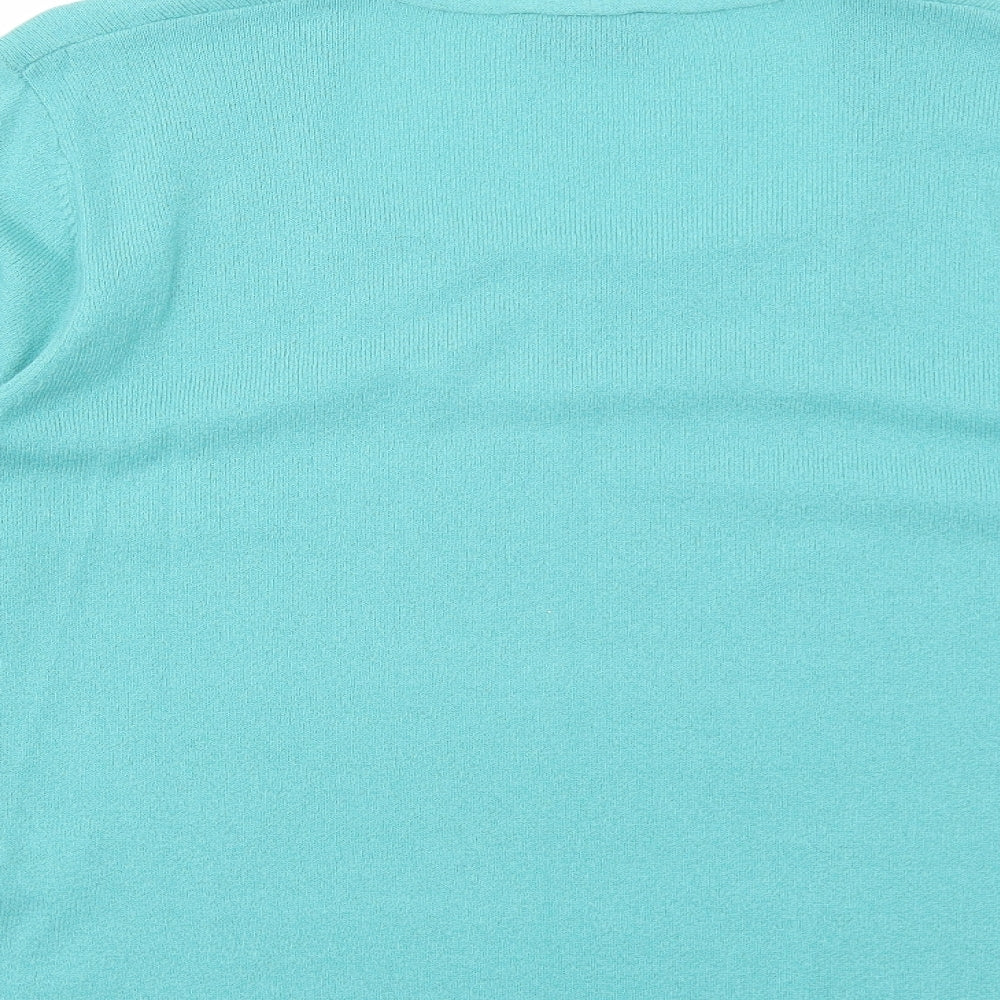Alex & Co. Womens Blue Round Neck Acrylic Pullover Jumper Size 16