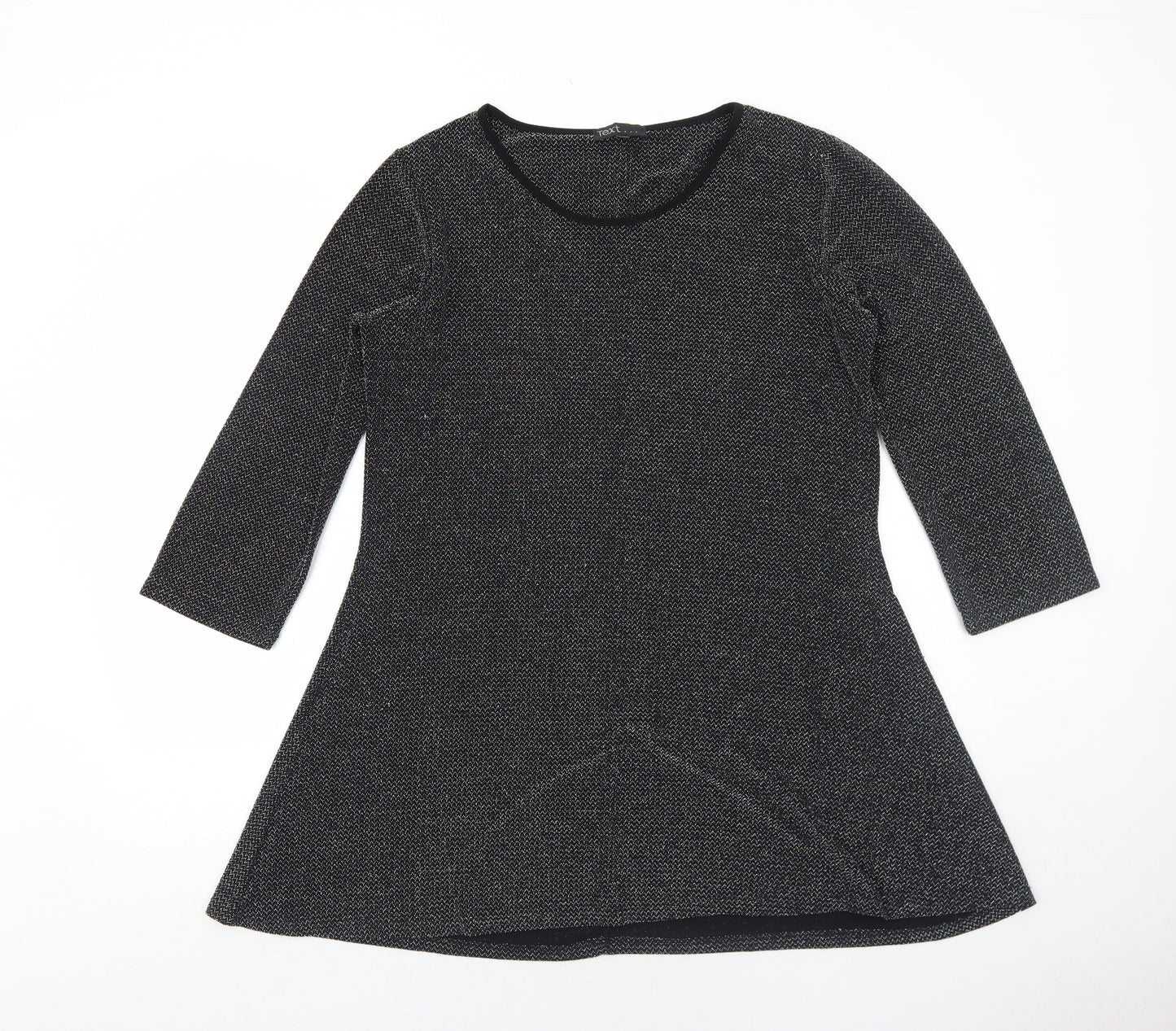 Text Womens Grey Polyester A-Line Size 14 Boat Neck Pullover