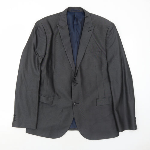 NEXT Mens Grey Polyester Jacket Suit Jacket Size 46 Regular