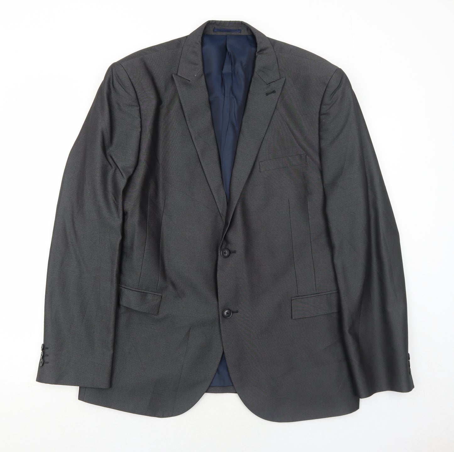 NEXT Mens Grey Polyester Jacket Suit Jacket Size 46 Regular