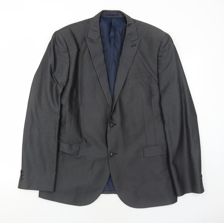 NEXT Mens Grey Polyester Jacket Suit Jacket Size 46 Regular