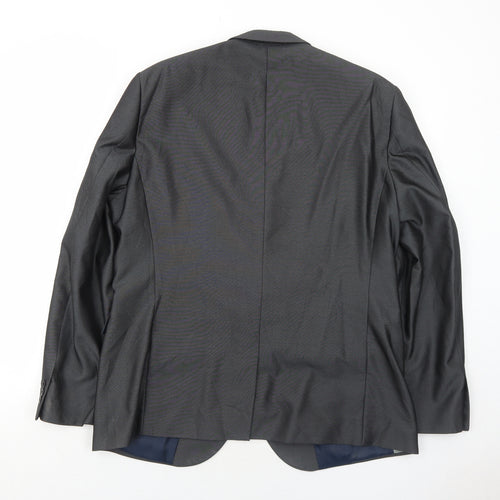 NEXT Mens Grey Polyester Jacket Suit Jacket Size 46 Regular