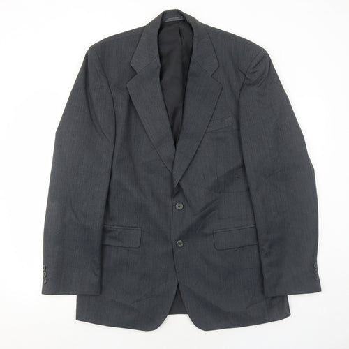 Scott International Mens Grey Polyester Jacket Suit Jacket Size 40 Regular