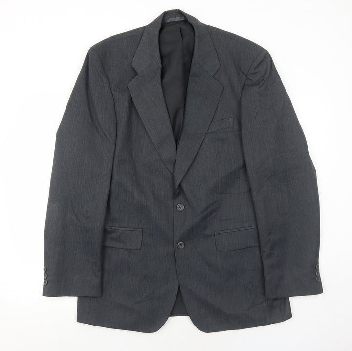 Scott International Mens Grey Polyester Jacket Suit Jacket Size 40 Regular