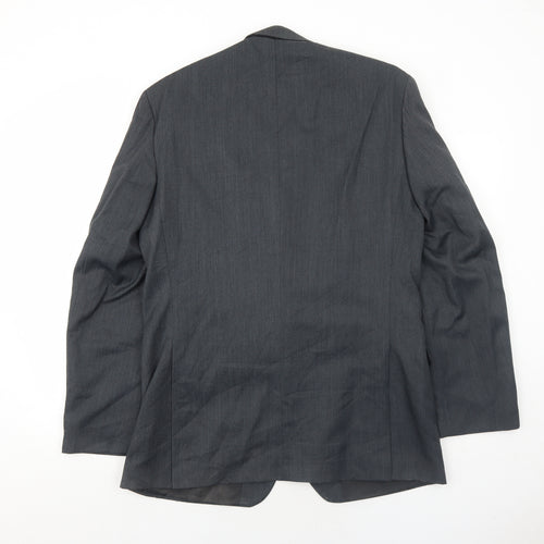 Scott International Mens Grey Polyester Jacket Suit Jacket Size 40 Regular
