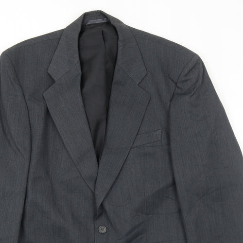 Scott International Mens Grey Polyester Jacket Suit Jacket Size 40 Regular