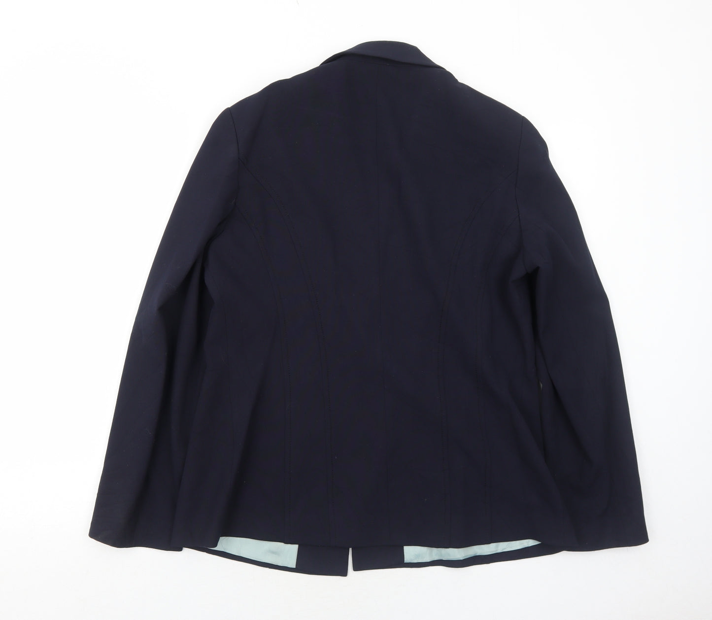 BHS Womens Blue Polyester Jacket Suit Jacket Size 14