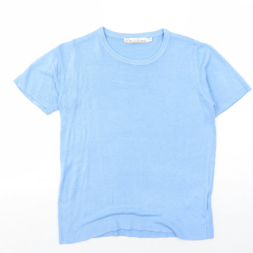 Pure & Natural Womens Blue Round Neck Acrylic Pullover Jumper Size 14 - Size 14-16