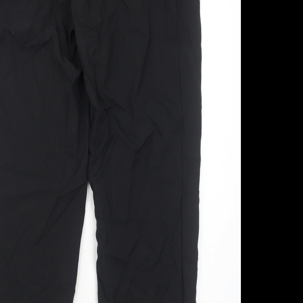 Marks and Spencer Womens Black Polyester Trousers Size 16 Regular