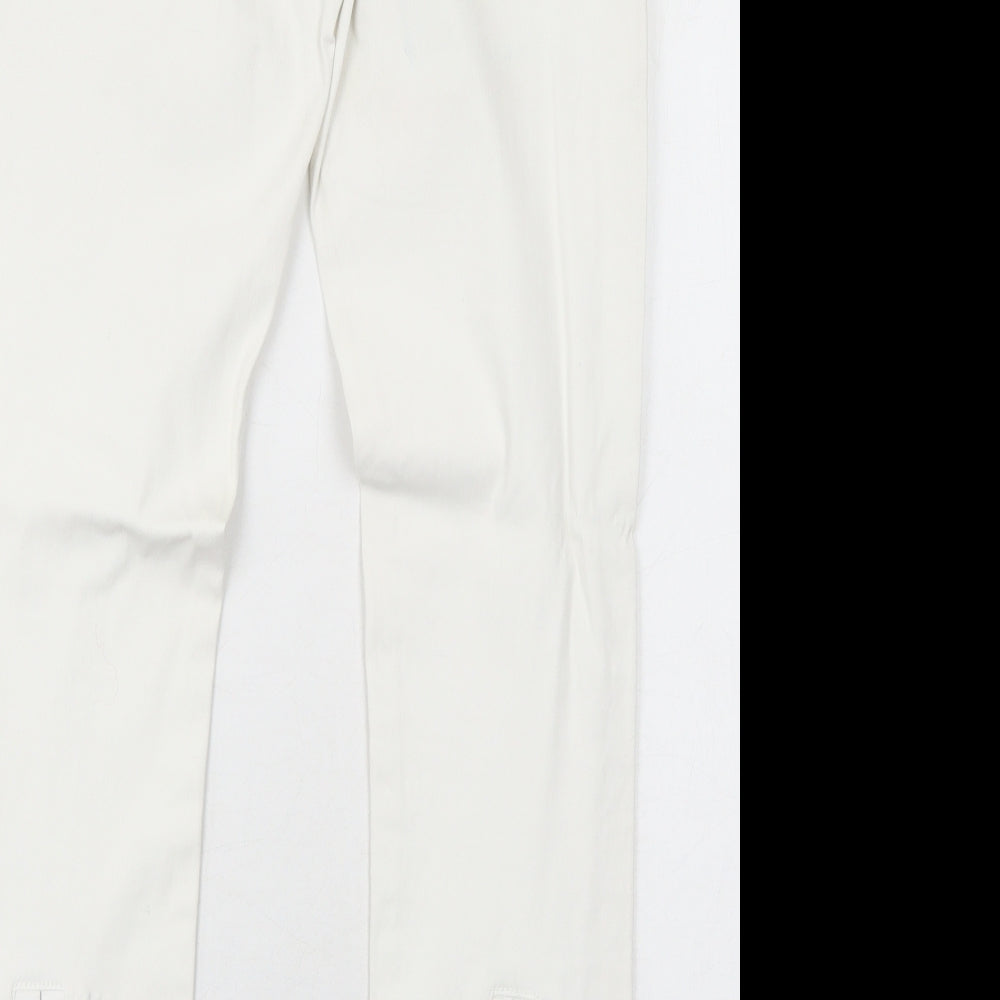 Zara Womens White Cotton Skinny Jeans Size 12 Regular Zip
