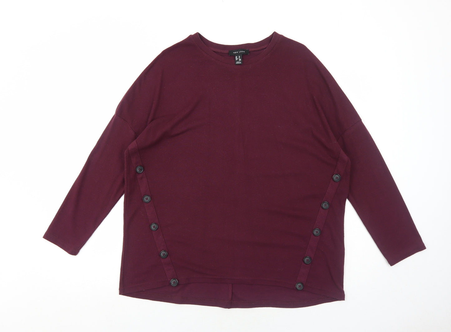 New Look Womens Purple Round Neck Polyester Pullover Jumper Size 12