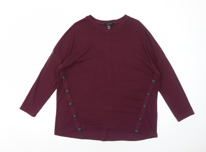 New Look Womens Purple Round Neck Polyester Pullover Jumper Size 12