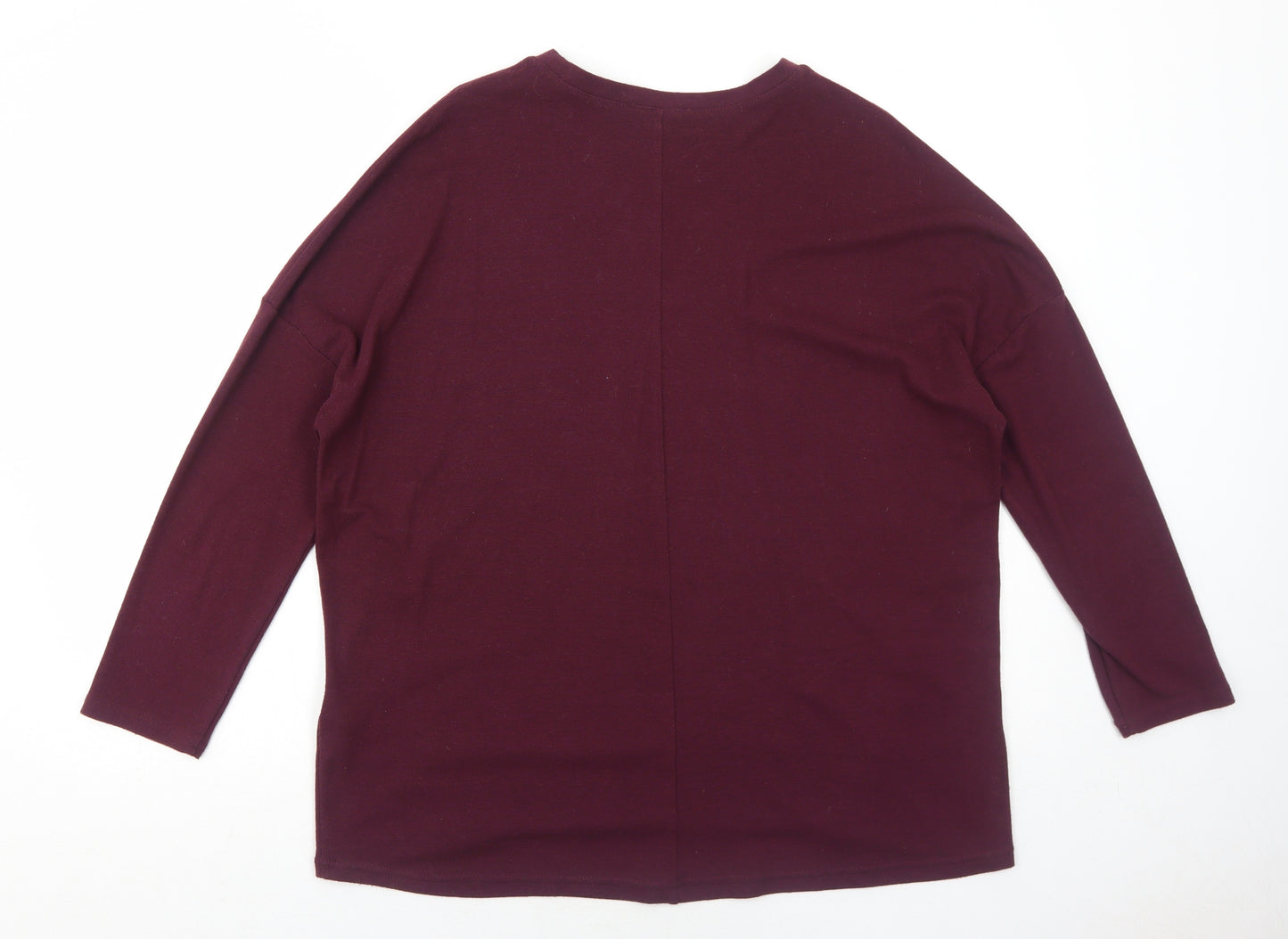 New Look Womens Purple Round Neck Polyester Pullover Jumper Size 12