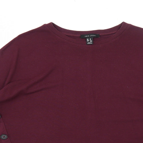 New Look Womens Purple Round Neck Polyester Pullover Jumper Size 12