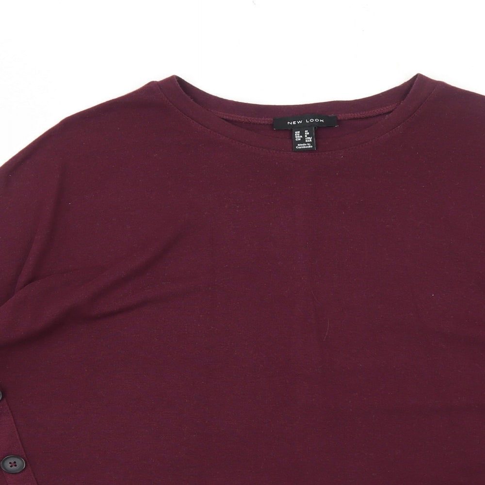 New Look Womens Purple Round Neck Polyester Pullover Jumper Size 12