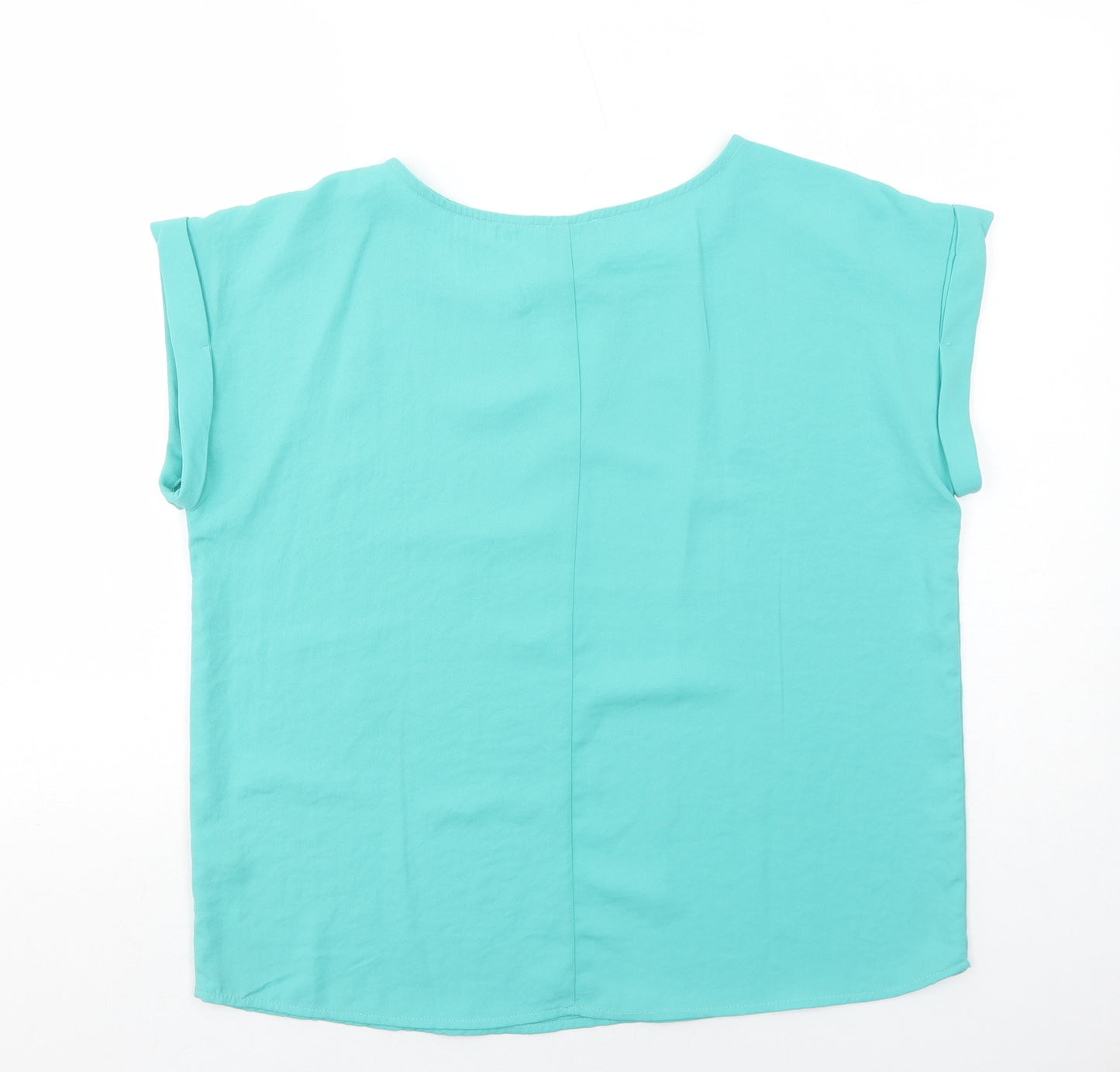 Apricot Womens Blue Polyester Basic Blouse Size 12 V-Neck