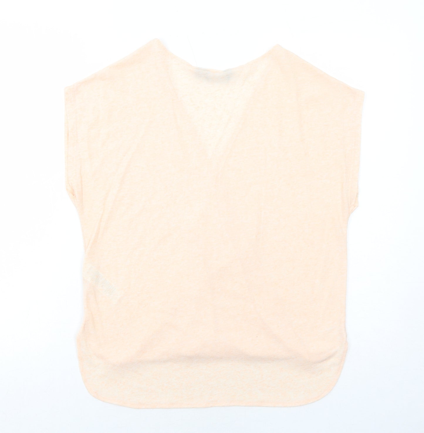 New Look Womens Pink Polyester Basic Blouse Size 8 V-Neck