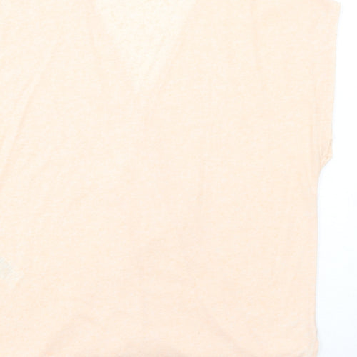 New Look Womens Pink Polyester Basic Blouse Size 8 V-Neck