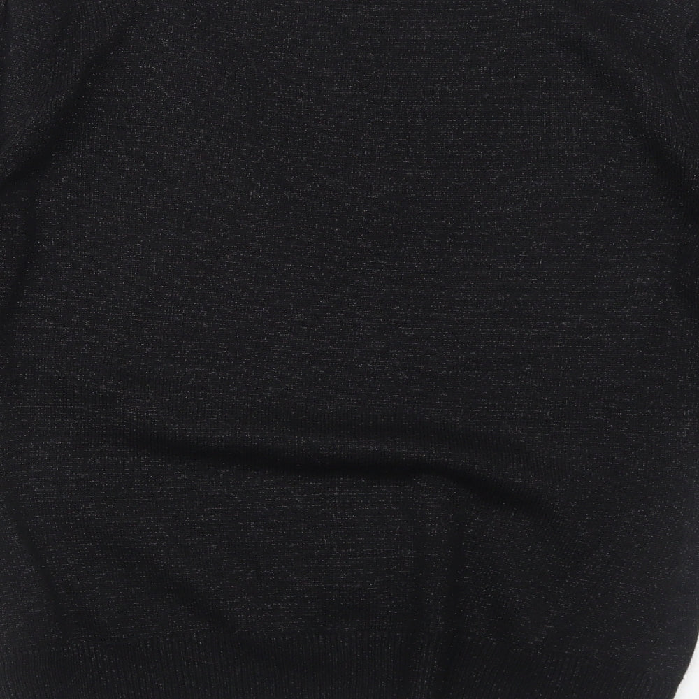 Dorothy Perkins Womens Black V-Neck Acrylic Pullover Jumper Size 12