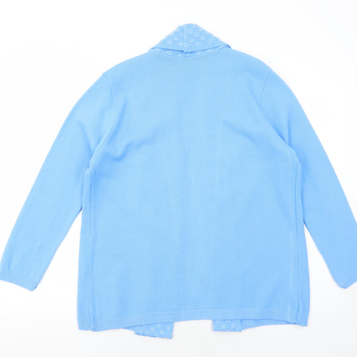 Insight Womens Blue V-Neck Geometric Acrylic Cardigan Jumper Size M - Size M-L