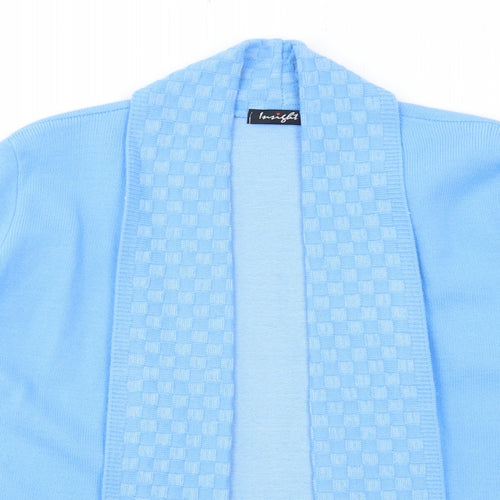 Insight Womens Blue V-Neck Geometric Acrylic Cardigan Jumper Size M - Size M-L