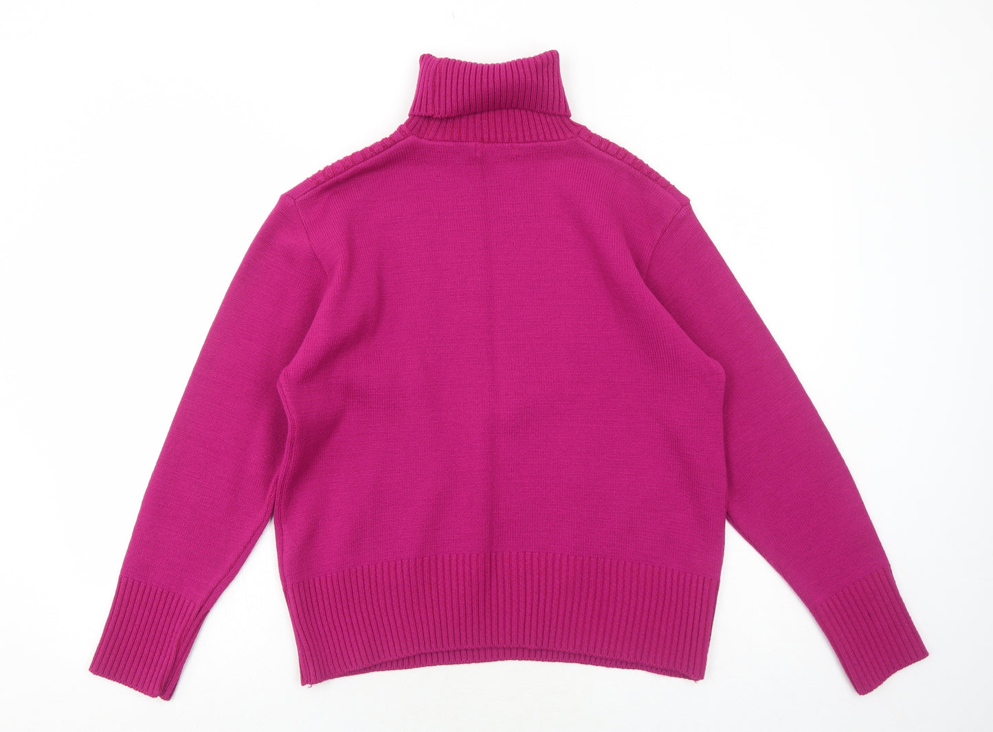 SK Collection Womens Pink Roll Neck Acrylic Pullover Jumper Size M