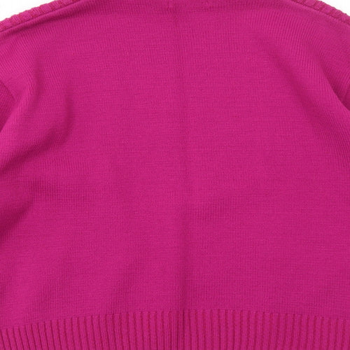 SK Collection Womens Pink Roll Neck Acrylic Pullover Jumper Size M