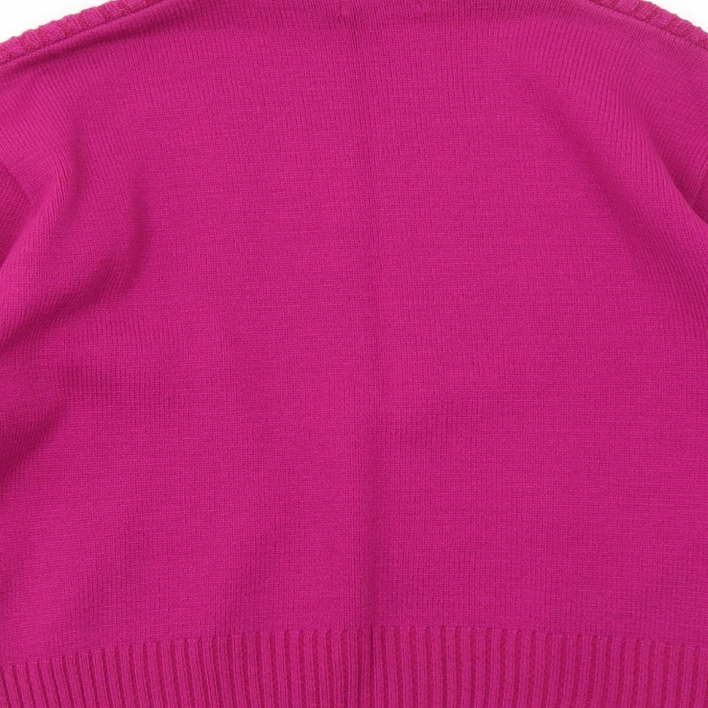 SK Collection Womens Pink Roll Neck Acrylic Pullover Jumper Size M