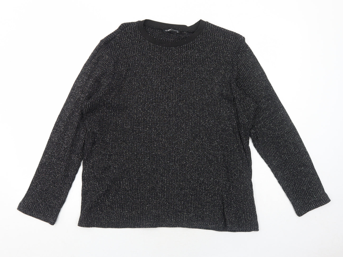 LC Waikiki Womens Black Round Neck Acrylic Pullover Jumper Size 4XL