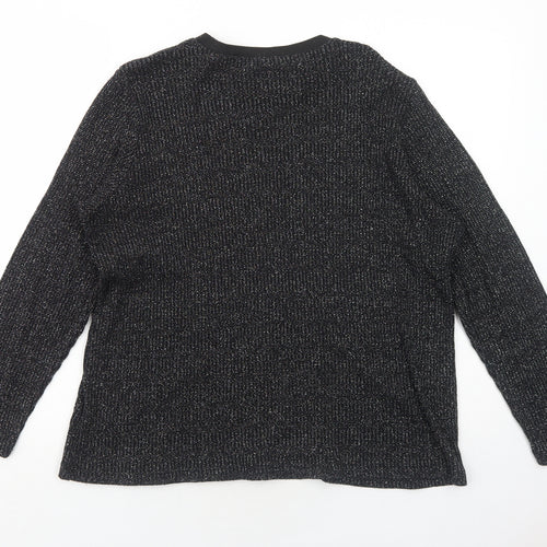 LC Waikiki Womens Black Round Neck Acrylic Pullover Jumper Size 4XL