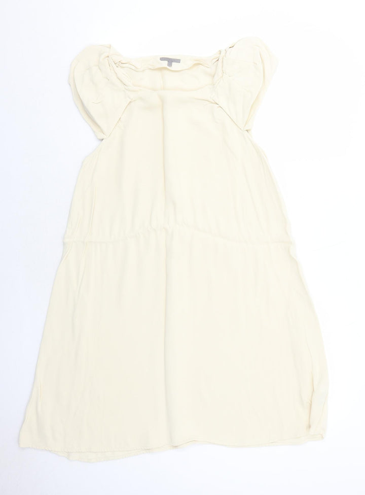 Uterque Womens Ivory Viscose Trapeze & Swing Size M Round Neck Pullover