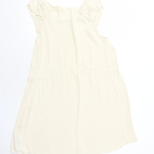 Uterque Womens Ivory Viscose Trapeze & Swing Size M Round Neck Pullover