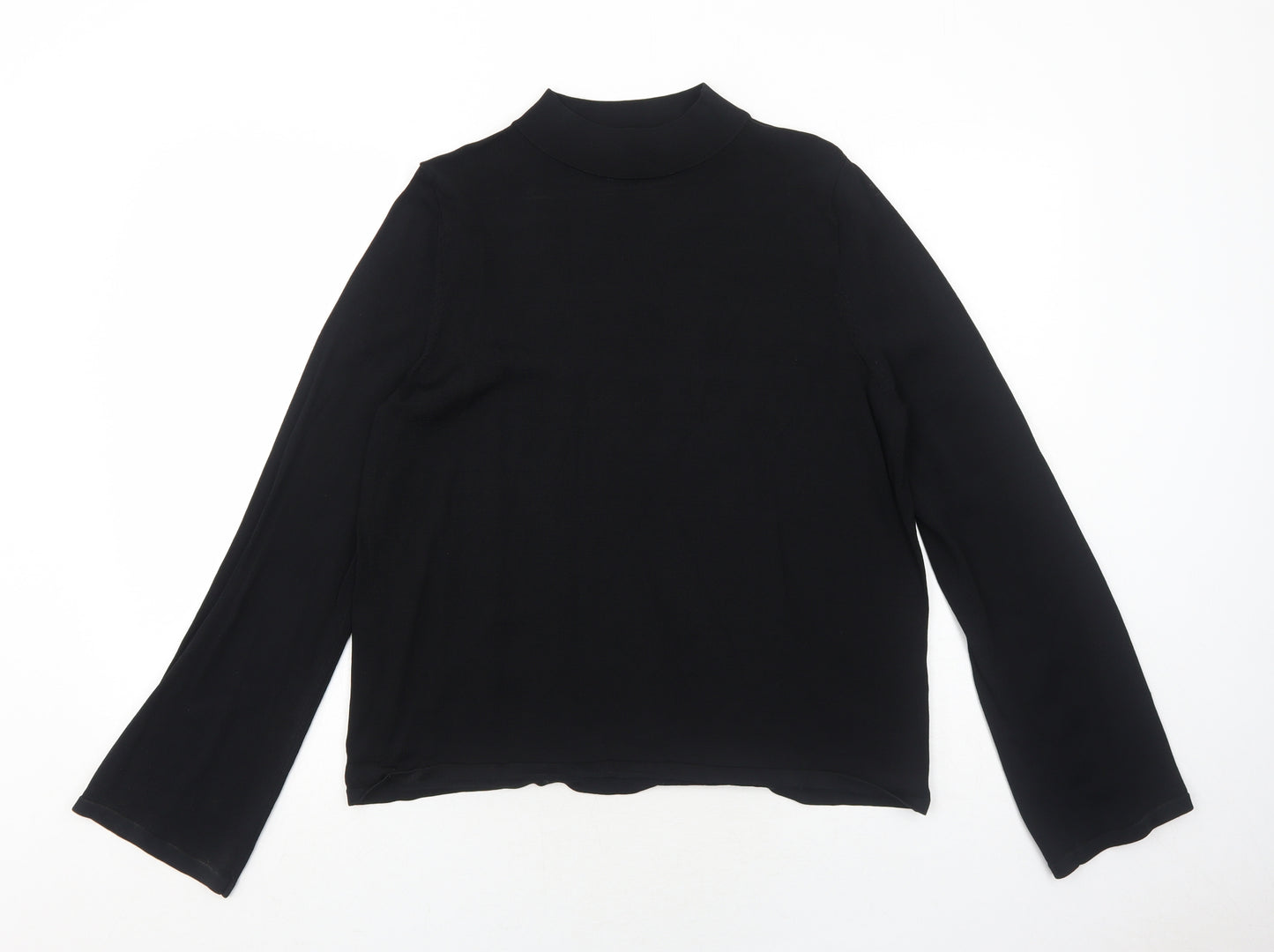 Marks and Spencer Womens Black Mock Neck Viscose Pullover Jumper Size 12
