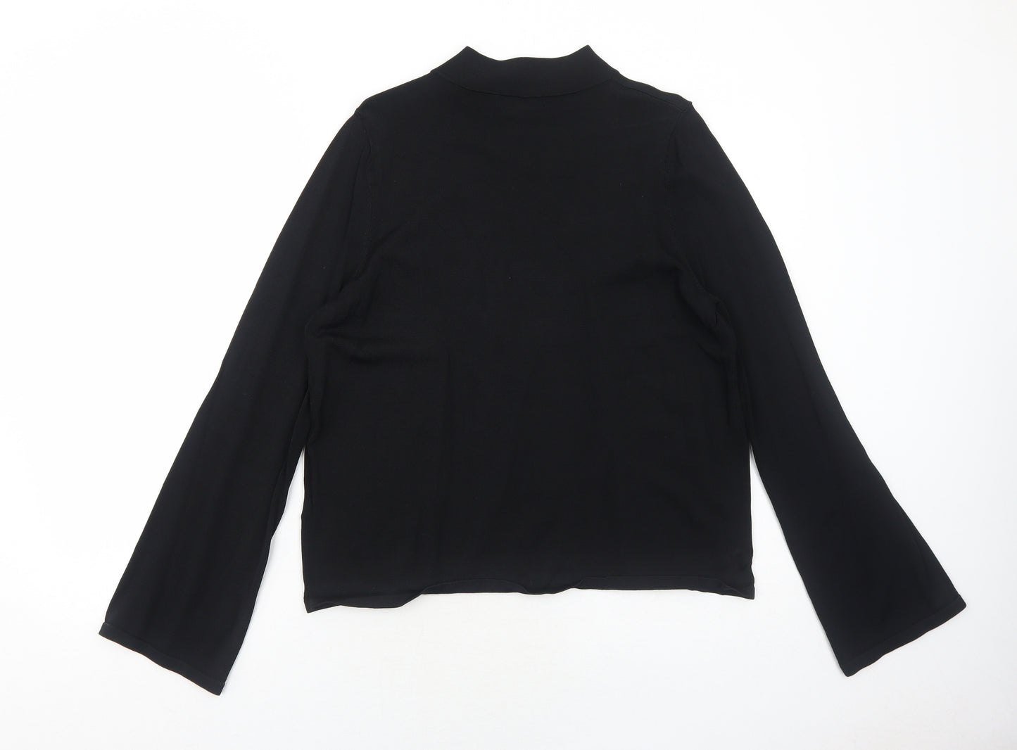 Marks and Spencer Womens Black Mock Neck Viscose Pullover Jumper Size 12