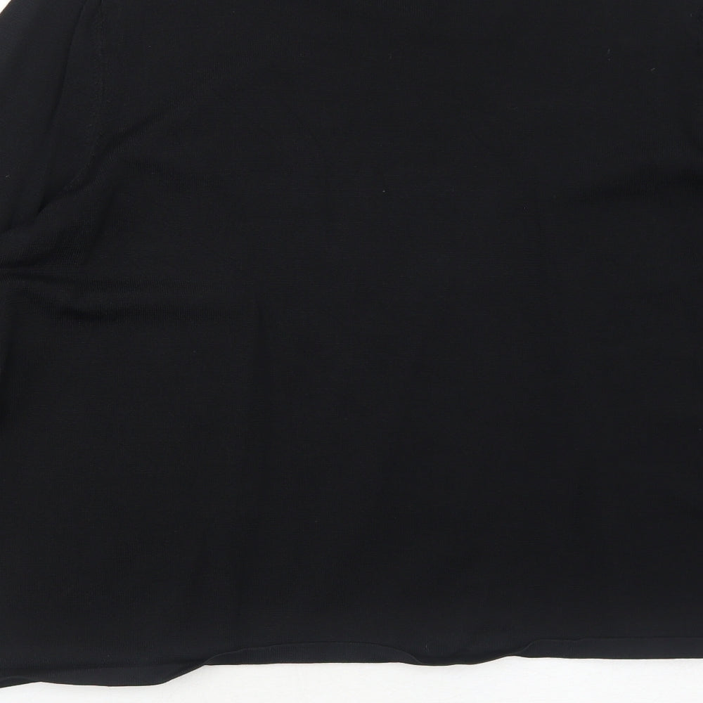 Marks and Spencer Womens Black Mock Neck Viscose Pullover Jumper Size 12