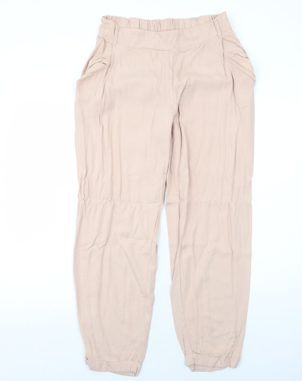 New Look Womens Pink Viscose Trousers Size 12 Regular