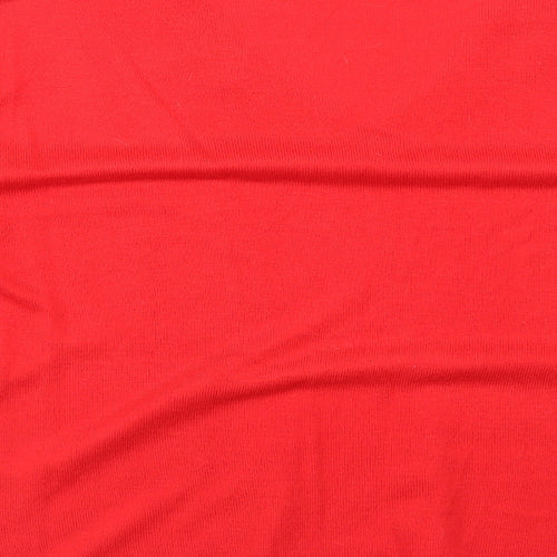 Marks and Spencer Womens Red V-Neck Acrylic Pullover Jumper Size S