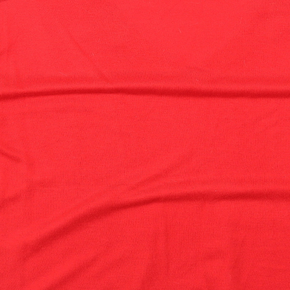 Marks and Spencer Womens Red V-Neck Acrylic Pullover Jumper Size S