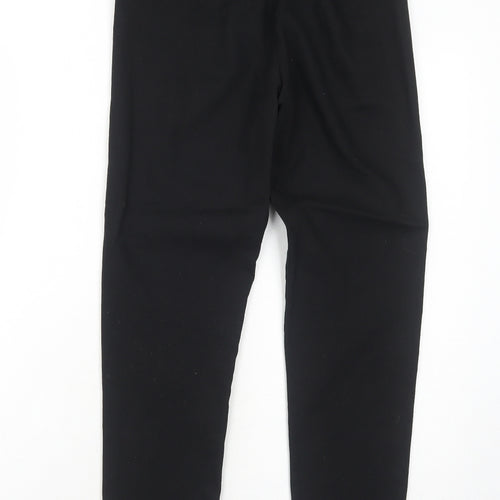 H&M Womens Black Cotton Trousers Size 10 Regular Zip