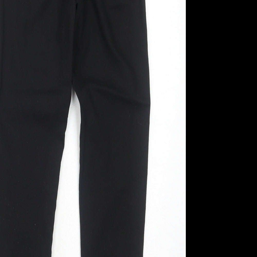 H&M Womens Black Cotton Trousers Size 10 Regular Zip