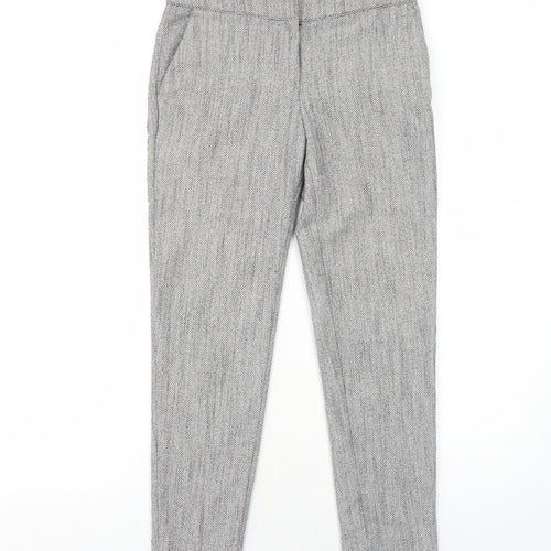 H&M Womens Grey Polyester Trousers Size 6 Regular Zip