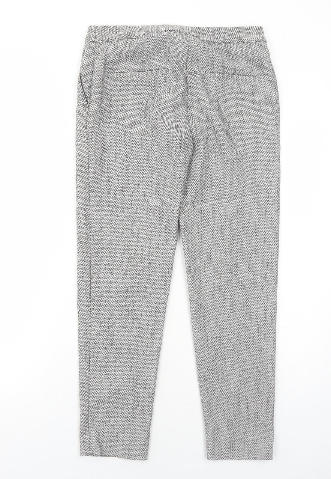 H&M Womens Grey Polyester Trousers Size 6 Regular Zip